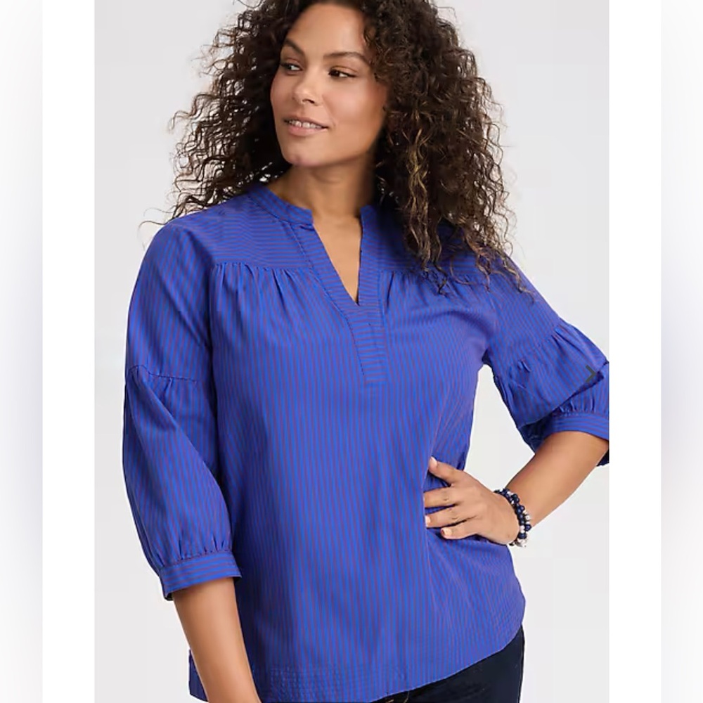 J. Jill Shirred Popover Sz Small LN - Picture 2 of 8